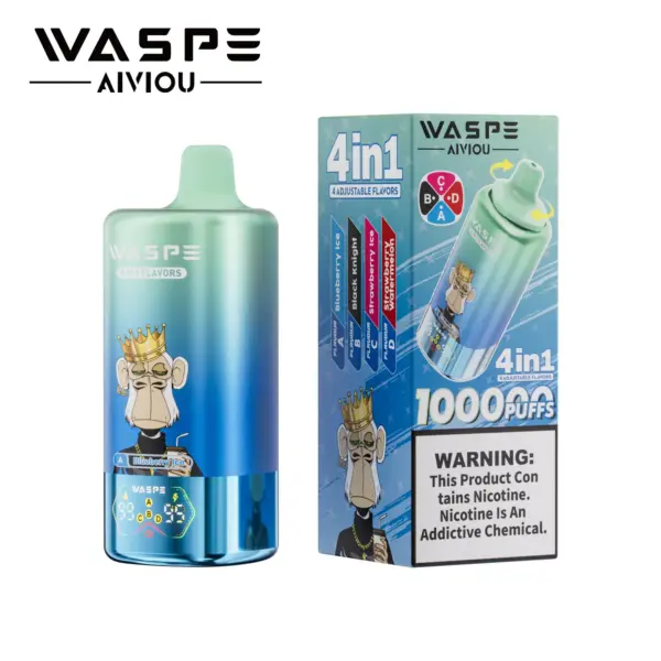 Waspe-100K-Puff-4-In-1-Flavors-E-Cigarette-Vape-Blueberry-Ice-Black-Knight-Strawberry-Ice-Strawberry-Watermelon-Flavor