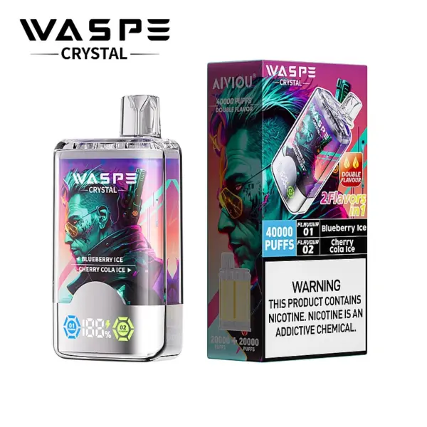 Waspe-Crystal-40000-40K-Puffs-Blueberry-Ice-Cherry-Cola-Ice-Vape-Flavor
